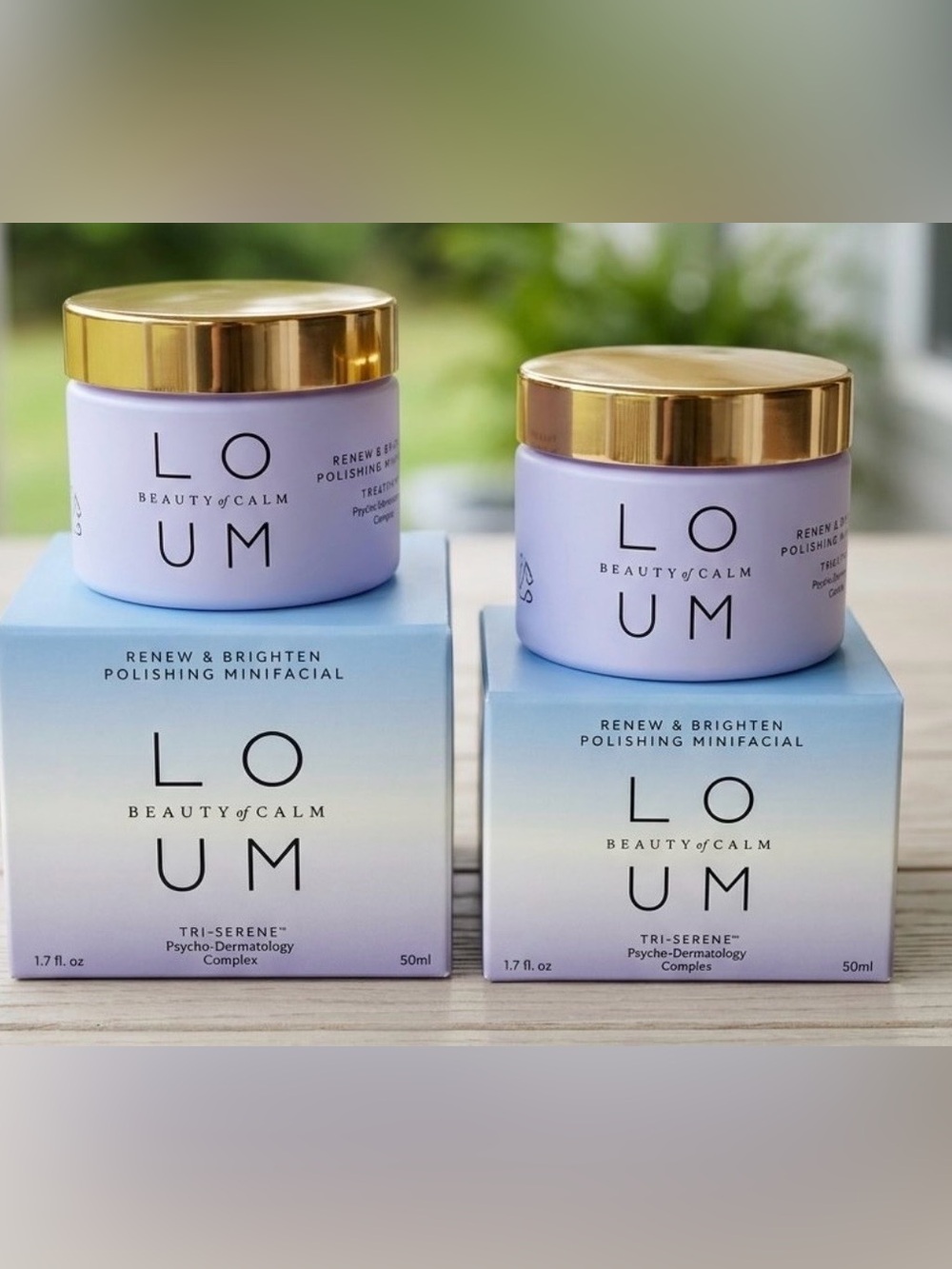 2 LOUM Beauty of Calm Renew & Brighten Polishing Exfoliant Scrub Tri-Serene 1.7
